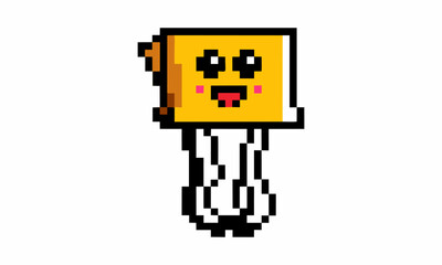 cute Paper clip cartoon pixel illustration