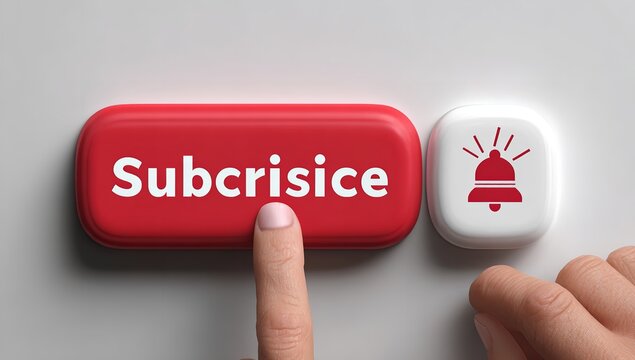 Red 'Subscribe' Button: Engaging content with a simple call to action for viewers to join and follow for updates and more. - Powered by Adobe