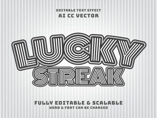 lucky streak text effect. prize of game