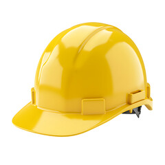 Fototapeta premium Shiny Yellow Hard Hat Isolated on Black Background Safety Gear for Construction and Industrial Workers Protection