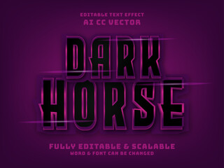 purple Dark horse editable text effect themed dark color