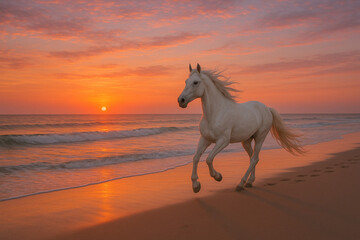 horse at sunset