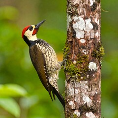 Close-up of a woodpecker on a tree