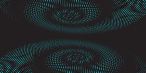 Abstract technology background, dark backdrop. Blue dots on two surfaces. IT concept