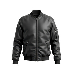 A black bomber jacket with subtle details.