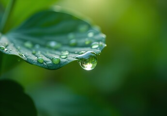 Water Droplet on Leaf Nature Close-Up