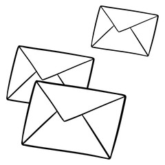 Simple Outline Isolated Envelope Message with Minimalist Design Illustration Style