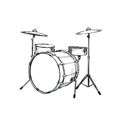 Antique Drum Vector Illustration on a Dark Background

