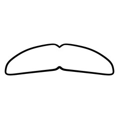 Minimalist Outlined Mustache Graphic Representation Isolated on White Background