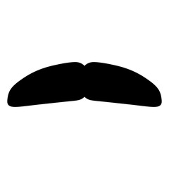 Simple Flat Black Mustache Isolated on White Background Illustration