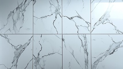 Elegant white marble tiles forming a symmetrical patterned background surface