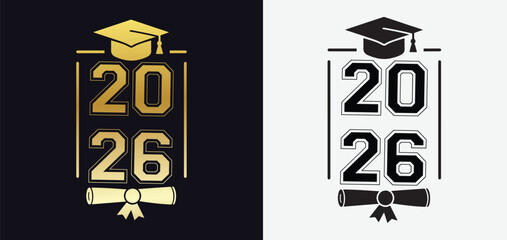 Versatile 2026 SVG Design Featuring Clean Typography for Graduation, Class Year, or Milestone Projects