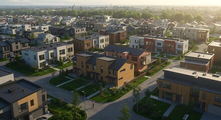 Obraz premium Modern homes and Town houses under natural lighting