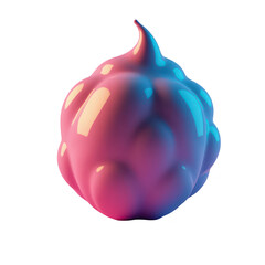 Vibrant, abstract, three-dimensional form with gradient colors.