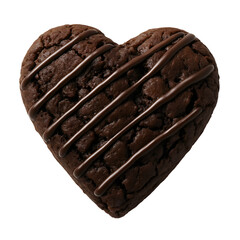 Heart shaped chocolate brownie drizzled with chocolate delicious dessert sweet treat