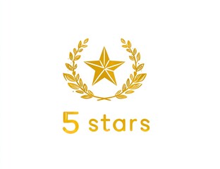 5 gold star emblem with laurel wreath on dark background