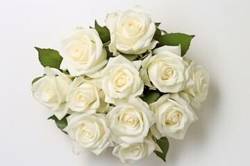 Elegant white roses bouquet arrangement