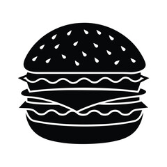 Detailed Burger Illustration with Lettuce Patty and Cheese Layers