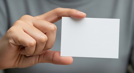 Blank Business Card in Woman's Hand for Branding, Identity Design, Networking, and Creative Marketing Presentation in Modern Minimal Style