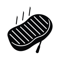 Grilled Steak with Grill Marks on a White Background Vector Illustration