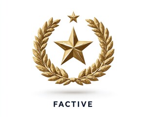 a close up of a golden star in a laurel wreath