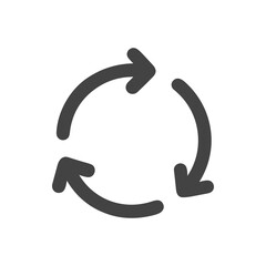 Simple Circular Arrow Movement Flow Direction Sign Icon Element