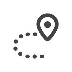Minimalist Stroke Route Map Pointer Direction Icon for Application Design