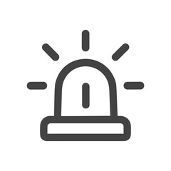 Simple Outline Style Warning Siren Emergency Alarm Symbol Icon Graphic
