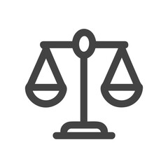 Simple Outline Balance Scale Detailed Symbol Representing Justice Element