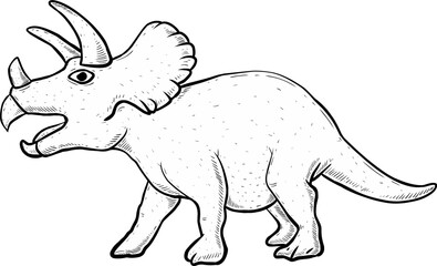 illustration of a cartoon triceratops dinosaur