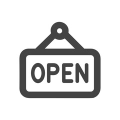 Minimalist Flat Open Sign Board Graphic Illustration for Business