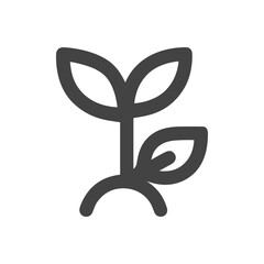 Simple Outline Sprout Seedling Agriculture Minimalist Sign Symbol Icon Design