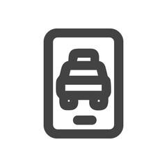 Minimalist Line Art Car Sharing App Transportation Glyph Icon