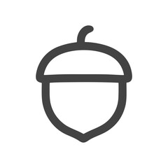 Simple Outline Acorn Icon, Nature Nut Autumn Season Food Drawing