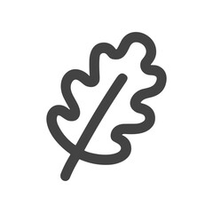 Simple Line Drawing Oak Leaf Silhouette Illustration Graphic Element
