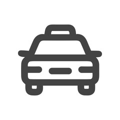 Simple Outline Taxi Car Symbol Icon Graphic Illustration Design