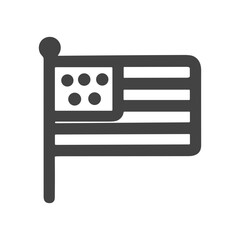 Simple Outline United States Flag Icon Symbol Graphic Illustration