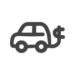 Outline Simple Electric Car Money Sign Symbol Icon Design