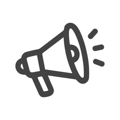 Bold Outline Style Megaphone Announcement Isolated Icon Representation Element