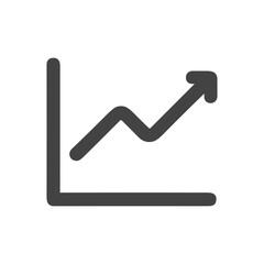 Simple Outlined Growth Chart Arrow Upward Business Statistic Icon