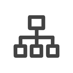 Simple Outline Hierarchy Organization Chart Diagram Structure Element Icon