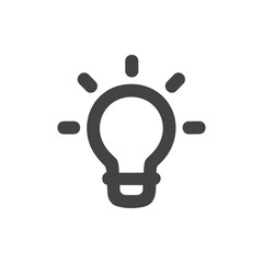 Fototapeta premium Simple Outline Lightbulb Idea Lamp Innovation Symbol Sign Icon