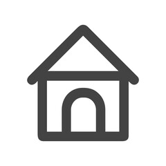 Minimalist Outline Pet House Kennel Simple Shape Icon
