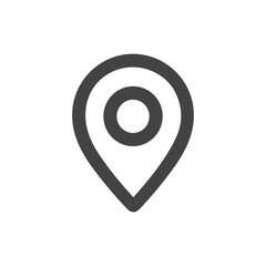 Minimalist Outline Map Pointer Location Mark Symbol UI Icon