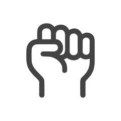 Minimalist Outline Fist Protest Symbol Concept Icon Illustration Graphic