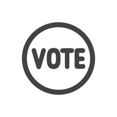 Simple Bold Round Vote Sign Symbol Shape Element Graphic