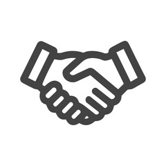 Modern Outline Handshake Agreement Connection Deal Icon Shape Design