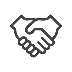 Simple Outline Handshake Partnership Deal Agreement Business Isolated Line Icon