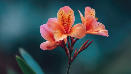 Fototapeta premium Close-up of peach-colored flowers