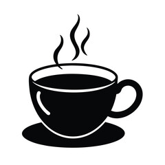 Cup of Green Tea with Steam on a White Background Design